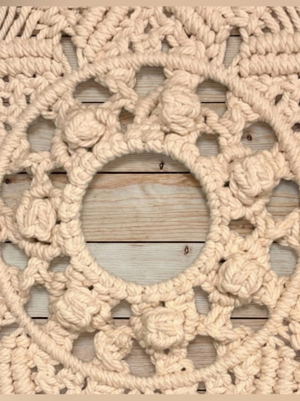 Handmade Macramé Round Intricate Wall Hanging - Picture 3 of 4